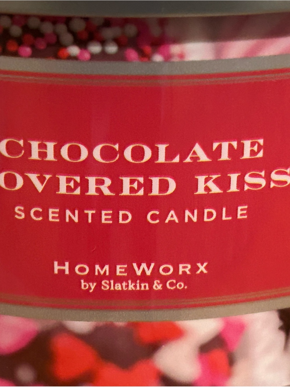 HomeWorx Chocolate Covered Kiss Scented Candle - Pink & Red Accents